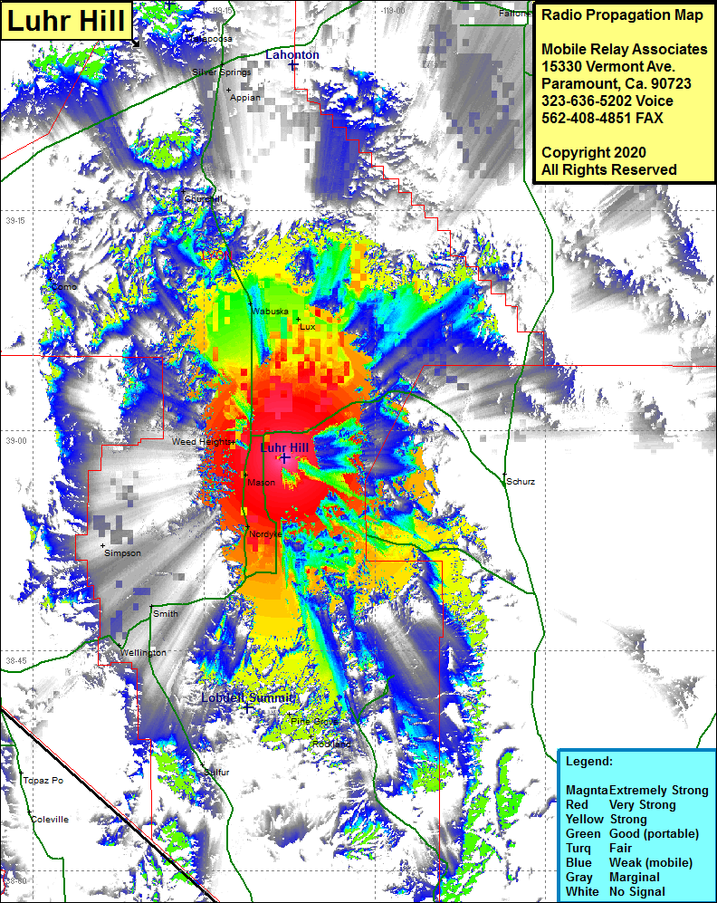 heat map radio coverage Luhr Hill